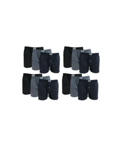 12 Herren Boxershorts aus 100% Baumwolle mit Öffnung und Knopf - Bild 1 von 1