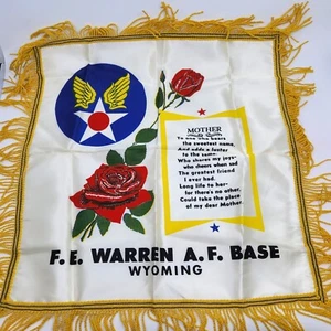 WWII USAF Meatball Insignia Mom Souvenir Pillow Sham F.E. Warren A.F. Base - Picture 1 of 10