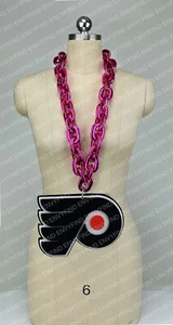New NHL Philadelphia Flyers BIG Fan Chain Hot Pink Necklace Foam MI USA - Picture 1 of 3