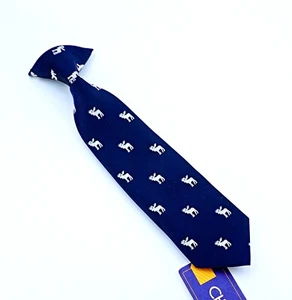 Cherokee Boys Neck Tie Neckties 2T-5T Toddler Reindeer Print Classic Formal Navy - Picture 1 of 3