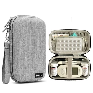 Diabetic Supplies Bag Blood Sugar Test Kit Case Organizer For Blood Glucose M... - Picture 1 of 8