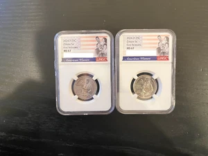 2024 P D Zitkala-Sa Quarter NGC MS 67 First Releases 2 Coin Set - Picture 1 of 2