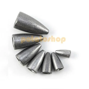 10/50pcs Carp Fishing Bullet Sinkers Lead Weights Drop Shot 1.8g-20g Pike Perch  - Picture 1 of 10