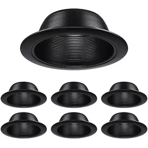 6-Pack 6" Recessed Light Baffle Trim, Fit Halo/Juno Remodel Recessed Housing - Picture 1 of 7