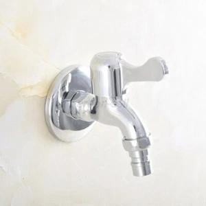 Polished Chrome Single handle Water Faucet Washing Machine Water Mouth Tap - Picture 1 of 8