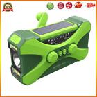 Emergency Radio Dual Speaker Rechargeable Solar Hand Crank Radio (Green)