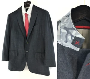 Men's ISAIA NAPOLI Kudva Base S Blazer Grey Wool Jacket Coat Italy Size 50 R - Picture 1 of 16