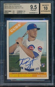 Topps Heritage Kris Bryant RC 2015 Real One automático novato BGS 9,5 gema tinta azul - Imagen 1 de 2