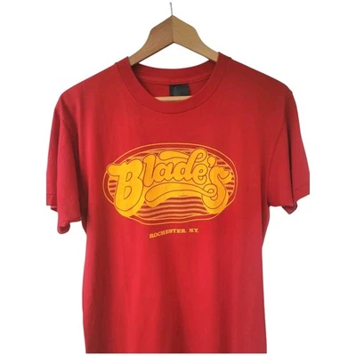 Vintage 1985 Blade's Rochester N.Y. Red & Yellow Bar Unisex T-Shirt M/L - Image 1 of 4