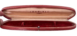 Vintage Longines Watch Box - Burgundy Box with Red Velvet Interior - Picture 1 of 6