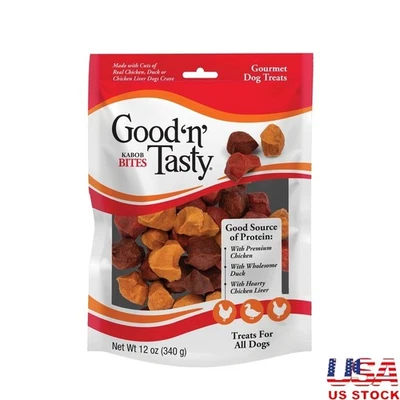 Delicious Dog Treats Kabob Bites Chicken Duck Liver Chews 12oz Variety Pack New - Image 1 of 4