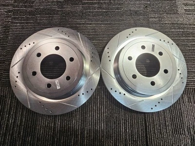 (CANTIDAD 2) Disco de freno trasero ranurado AR85195XR AR85195XL para camioneta Ford F150 Foto 1 de 4