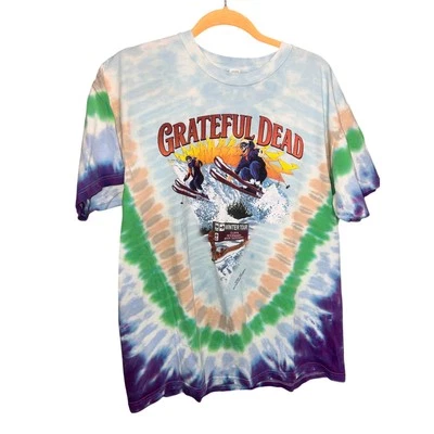 Grateful Dead Band Ski T-shirt Size L Not Fade Away Tour Vintage 90s Tie Dye  - Image 1 of 4