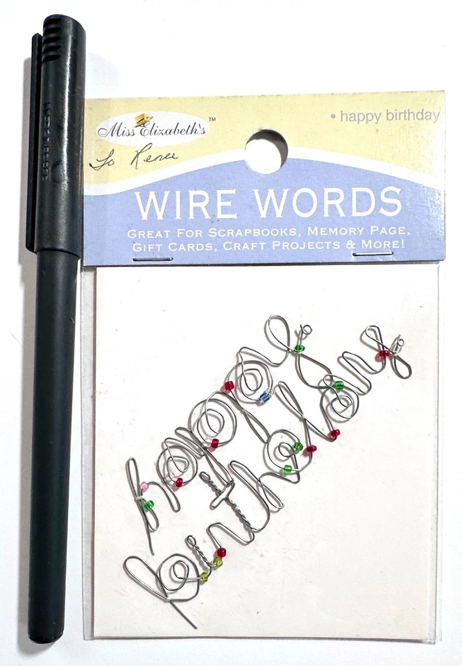 Pegatinas de palabras de alambre de feliz cumpleaños álbumes de recortes fabricación de tarjetas Miss Elizabeth's Foto 1 de 1