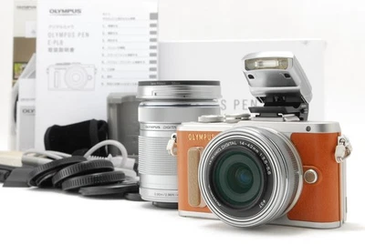 Count 1401 [TOP MINT] OLYMPUS PEN E-PL8 16.1MP Brown 14-42mm 40-150mm Lens Japan - Image 1 of 4