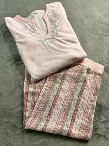 Juego de pijama de 2 piezas para mujer Carole Hochman - rosa azul verde floral - talla pequeña - Imagen 1 de 14
