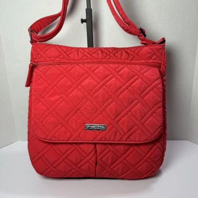 Vera Bradley Double Zip Mail Bag in Canyon Sunset Color Red Quilted Crossbody - Image 1 of 4