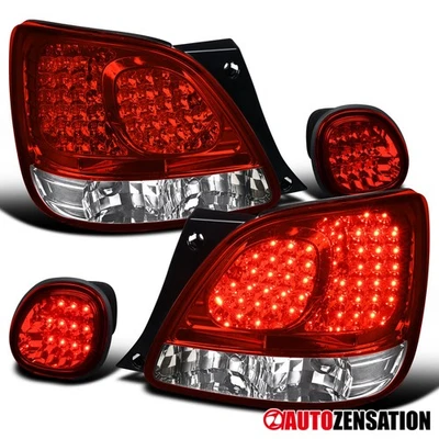 Fits 1998-2005 Lexus GS300 GS400 GS430 Red/Clear LED Tail Lights+Trunk Lamps 4PC Foto 1 de 4