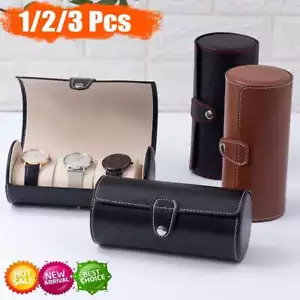 3 Slot Watch Roll Travel Case Portable Leather Display Watch Jewelry Storage box - Picture 1 of 13