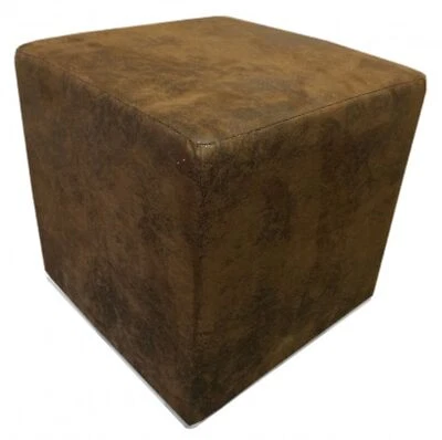 Kubus I Sitzwürfel Hocker Kunstleder Sitzhocker 45x45x45 cm Wildlederoptik braun - Bild 1 von 2