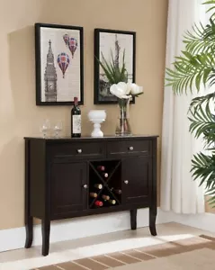Kings Brand Furniture - Wine Cabinet Breakfront Buffet Storage Console Table - Picture 1 of 8