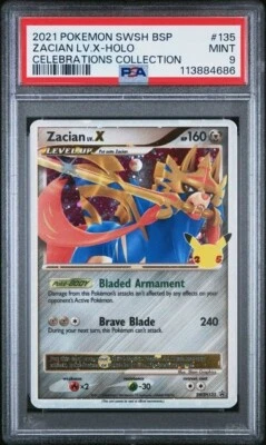 2021 ZACIAN LV X #17 SWSH BSP HOLO CELEBRATIONS COLLECTION SET PSA 9 - Image 1 of 2