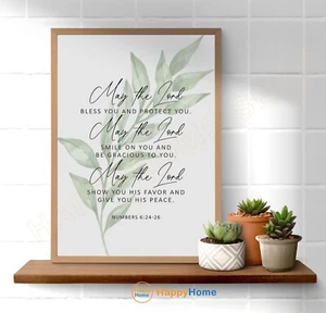 Números 6:24-26 Versículo Bíblico Arte de Pared Que el Señor Te Bendiga Signo de Escritura -PB83 - Imagen 1 de 17