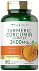 Turmeric Curcumin 2400mg | 180 Capsules | Non-GMO, Gluten Free | by Carlyle