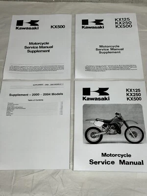 3 hole Official Service Shop Repair Manual 1988-2004 Kawasaki KX125 KX250 KX500 - Image 1 of 4