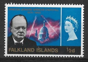 FALKLAND ILDS, 1966 QE11 CHURCHILL, 1/2d SG 223 mnh único - Imagen 1 de 1
