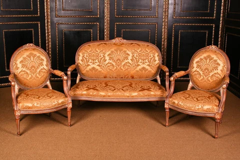B-Dom-64 French Lounge Suite IN Old Antique Louis Seize Baroque Style Cover