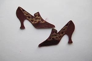 #2442 IZQUIERDA, DERECHA MODA DAMA TACÓN ALTO BORDADO ZAPATO APLIQU PARCHE / PAR - Imagen 1 de 3