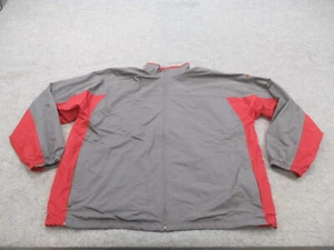 Reebok Jacket Mens 3XL XXXL Tall Gray Red Full Zip Active Windbreaker Adult - Picture 1 of 7