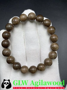 Pulsera exquisita hecha a mano de madera de agar natural china de 10 mm - Imagen 1 de 9