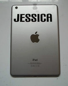 1 x Personalised Custom Name Decal - Vinyl Sticker for iPad Air Decal Block Font - Picture 1 of 8