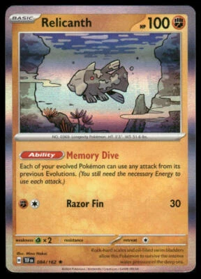 Relicanth Holo #084/162 SV05: Temporal Forces Rare Pokemon - Image 1 of 2