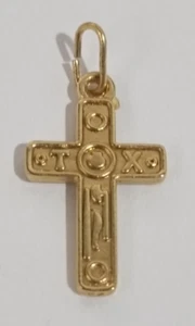 Antique old vintage golden metal pendent Cross Cross of  Apostles - Picture 1 of 2