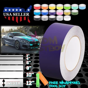 Matte Color Racing Stripes Vinyl Wrap Decals Sticker For BMW Stripe 10FT / 20FT - Picture 1 of 6