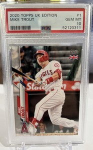 2020 Topps UK Edition 1 Mike Trout PSA 10 Gem Mint Angels QTY