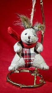 Rustic Lake Cabin Plush Squirrel with Festive Scarf Holiday Christmas Ornament - Picture 1 of 6