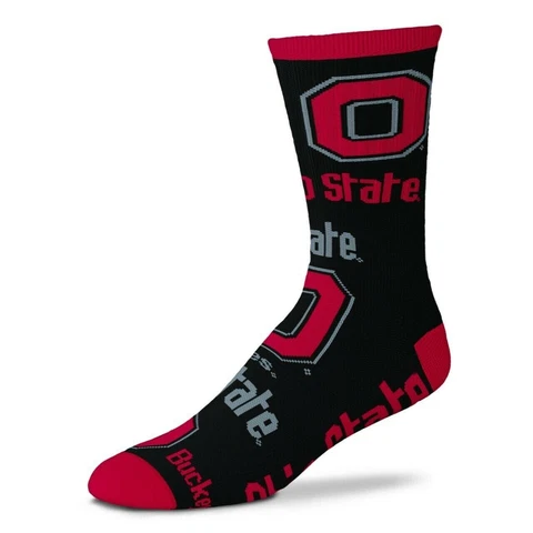 Ohio State University OSU Buckeyes Logo End to End Pair of Socks by FBF Size LG Cover