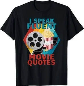 I Speak Fluent Movie Quotes Funny Retro Vintage Movie Lover Gift Unisex T-Shirt - Picture 1 of 3