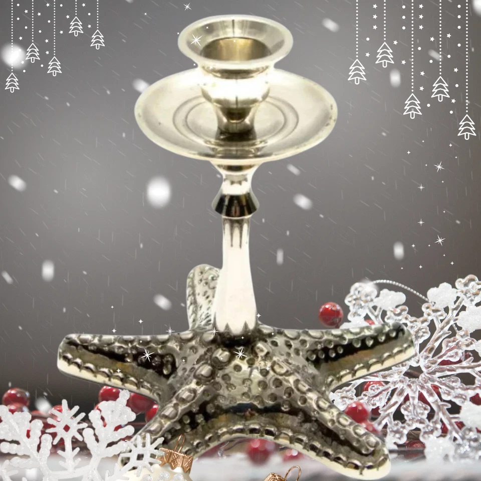 Candelabro bronce estrellas de mar 12 cm 🔥🔥🔥 Candelabro hecho a mano decoración del hogar Foto 1 de 1