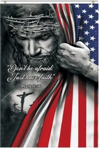Christian Flag American Jesus Flags Stand For Freedom 3x5 Ft With Grommets - Picture 1 of 1