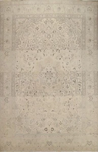 Distressed Blumenmuster 10x13 Tebriz traditioneller Vintage Bereich Teppich handgefertigter Wollteppich - Bild 1 von 12