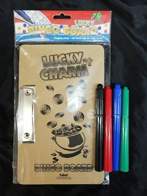 4 BINGO PENS WITH BINGO BOARD WITH CLIP SET GIFT BINGO PLAYER SET CHRISTMAS GIFT - Image 1 of 3