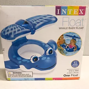 Intex aufblasbarer Blauwal schattierter Babyschwimmer, 41""x33"" Kinderpool Urlaub Strand - Bild 1 von 7
