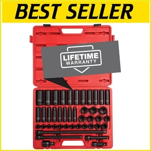 Professional Grade 43-Piece Metric Socket Set with Heavy-Duty Storage Case - Picture 1 of 8