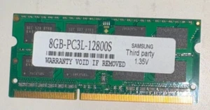 Samsung 8Gb PC3L-12800S DDR3-1600 Laptop Ram Memory Module M471B1G73DB0-YK0 - Afbeelding 1 van 3