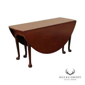 Antique Queen Anne Style Mahogany Gate-Leg Drop-Leaf Dining Table - Picture 1 of 12